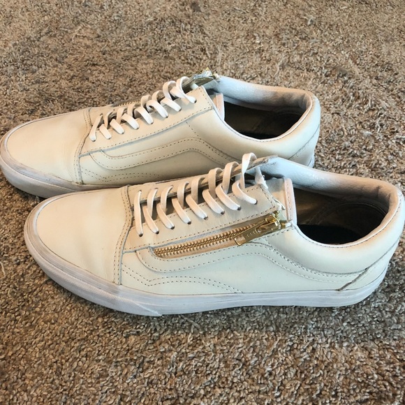 white vans with zipper